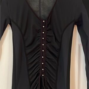 Elegant Black Ruched Women's Top